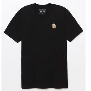 Riot Society Beer Embroidery T-Shirt: Black